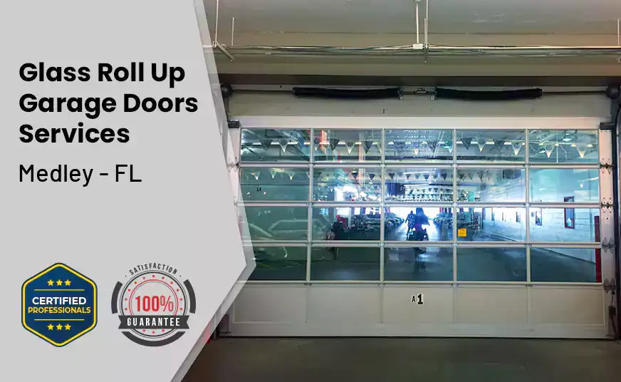 Glass Roll Up Garage Door Medley - FL 